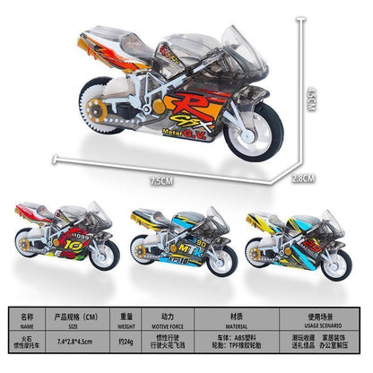Spark Motorcycle Cool Stunt Flintstone Inertia Motorcycle Pull Back Sliding Motorcycle Mini Simulation Explosion Handsome Toy - image 5