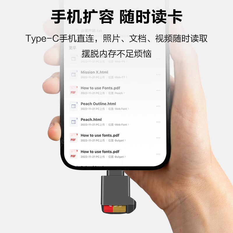 Source Factory Wholesale Typec2.0 Card Reader Tf Mini Car Memory Card Storage Card Typec Card Reader - image 2