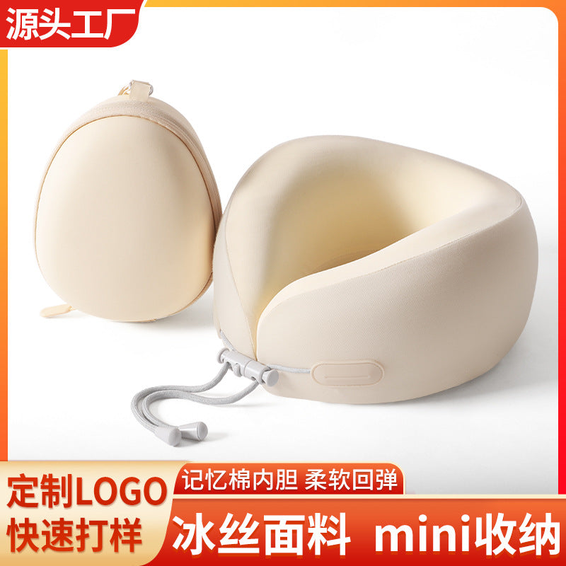 New U-Shaped Pillow Memory Foam Stowable Portable Neck Pillow Airplane Car Travel Neck Pillow Wholesale Source Manufacturer - image 1