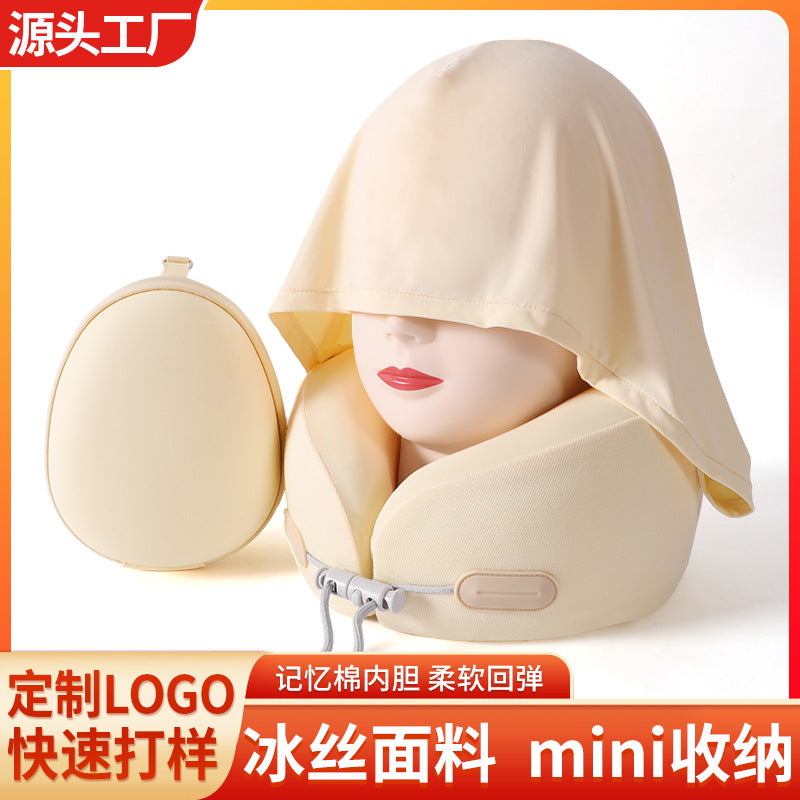 New U-Shaped Pillow Memory Foam Stowable Portable Neck Pillow Airplane Car Travel Neck Pillow Wholesale Source Manufacturer - image 2