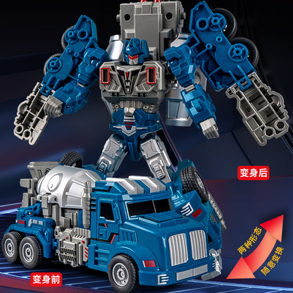 Simulation Inertia Truck Engineering Vehicle Model Cool Mixer Truck Transforming Robot Boy Gift Children's Toy - image 3