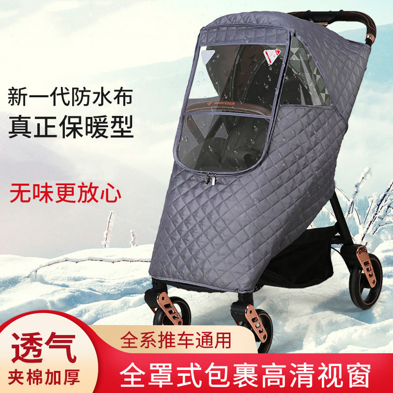Baby Stroller Windproof Cover Rain Cover Universal Stroller Cover Warm Winter Baby Kidsren's Umbrella Stroller Windshield and Cold Protection Cover - image 1