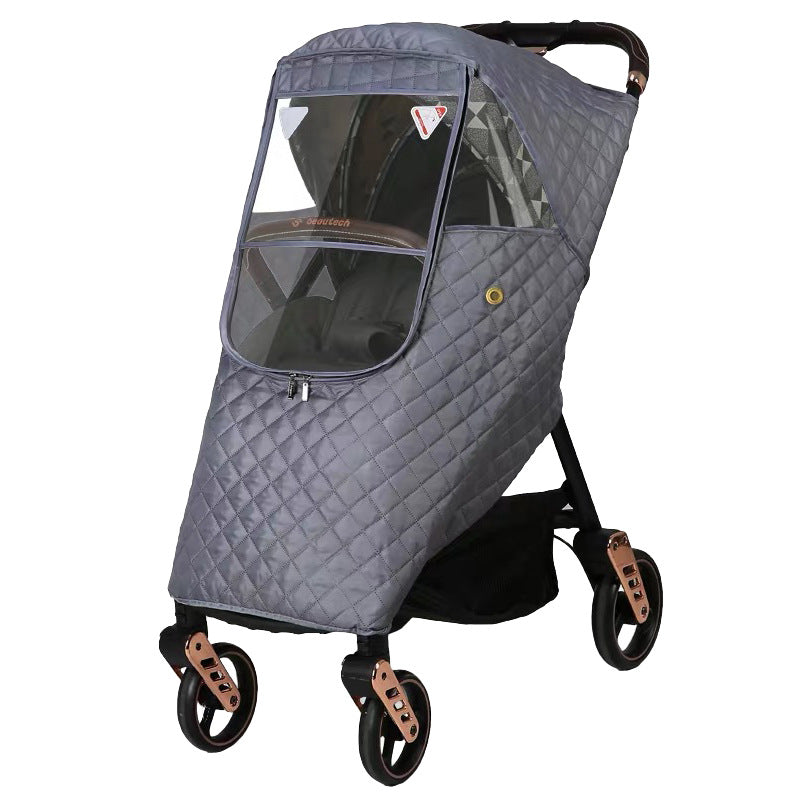 Baby Stroller Windproof Cover Rain Cover Universal Stroller Cover Warm Winter Baby Kidsren's Umbrella Stroller Windshield and Cold Protection Cover - image 5