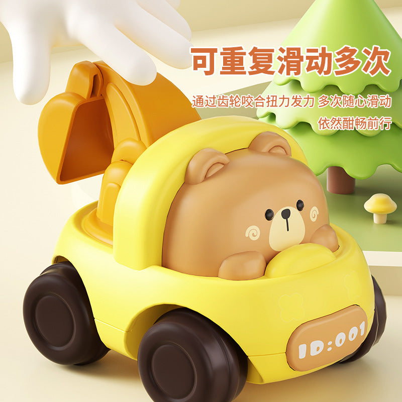 Children's Inertia Toy Car Baby 1 to 3 Years Old Pull-Back Engineering Car 6-Month-Old Baby Puzzle Boy and Girl - image 3