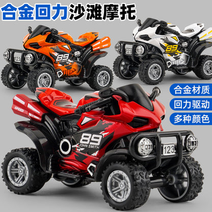 Douyin Delivers Children's Toys Boy Cartoon Car Simulation Alloy Toy Off-Road Beach Motorcycle Model - image 1