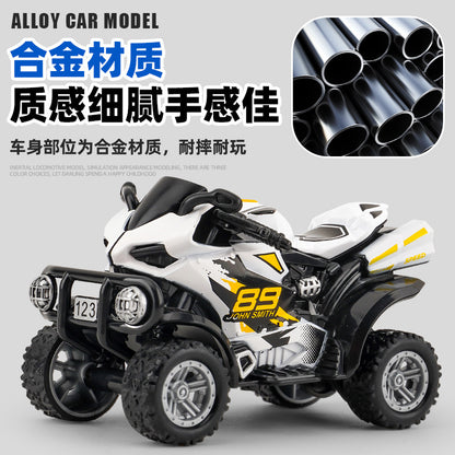 Douyin Delivers Children's Toys Boy Cartoon Car Simulation Alloy Toy Off-Road Beach Motorcycle Model - image 3