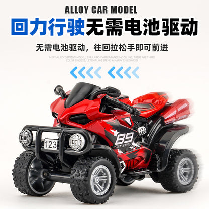 Douyin Delivers Children's Toys Boy Cartoon Car Simulation Alloy Toy Off-Road Beach Motorcycle Model - image 4