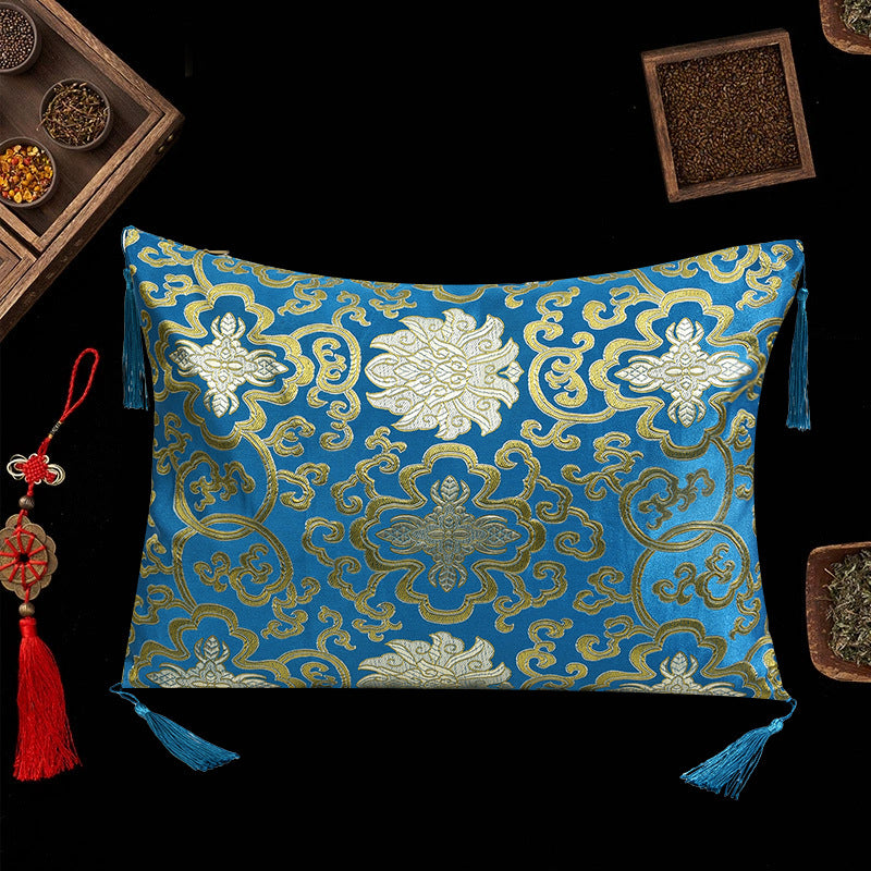 Golden Nanmu Wood Pillowcase, 16 Kinds of Chinese Herbal Medicine Brocade Fabric Filled Pillow, Car Backrest Pillowcase, Agarwood Pillowcase - image 2