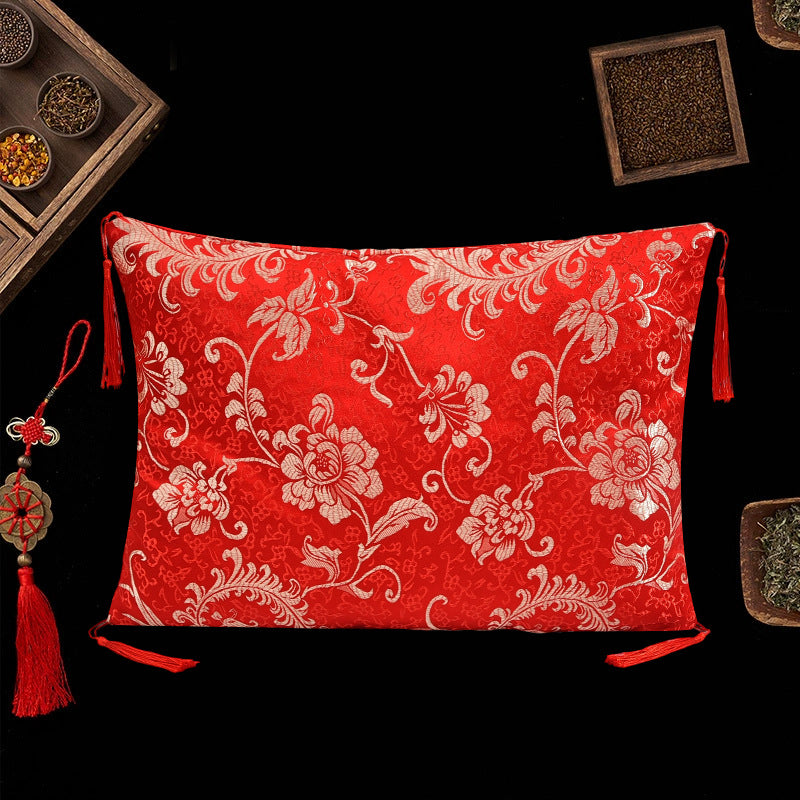 Golden Nanmu Wood Pillowcase, 16 Kinds of Chinese Herbal Medicine Brocade Fabric Filled Pillow, Car Backrest Pillowcase, Agarwood Pillowcase - image 3
