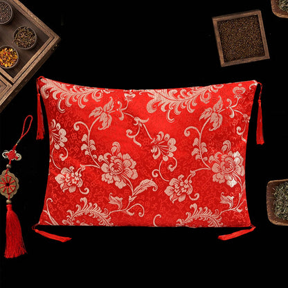 Golden Nanmu Wood Pillowcase, 16 Kinds of Chinese Herbal Medicine Brocade Fabric Filled Pillow, Car Backrest Pillowcase, Agarwood Pillowcase - image 3