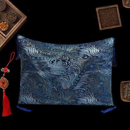 Golden Nanmu Wood Pillowcase, 16 Kinds of Chinese Herbal Medicine Brocade Fabric Filled Pillow, Car Backrest Pillowcase, Agarwood Pillowcase - image 4