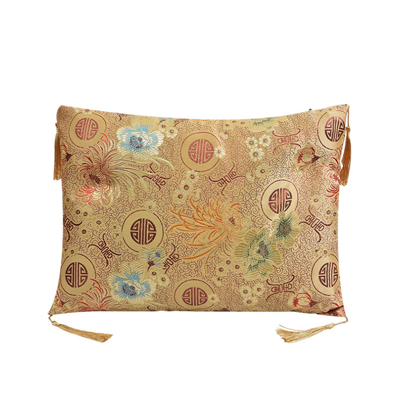 Golden Nanmu Wood Pillowcase, 16 Kinds of Chinese Herbal Medicine Brocade Fabric Filled Pillow, Car Backrest Pillowcase, Agarwood Pillowcase - image 5