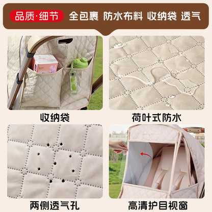 Baby Stroller Windproof Cover Rain Cover Universal Stroller Cover Warm Winter Baby Kidsren's Umbrella Stroller Windshield and Cold Protection Cover - image 2