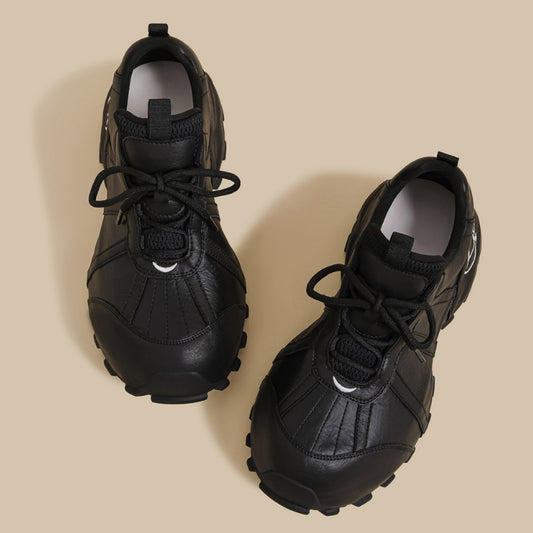 2026 Autumn and Winter New Thick-Soled Dad Shoes, Black Street-Style Tire Sneakers, High-Heeled Height-Increasing Casual Shoes - image 2