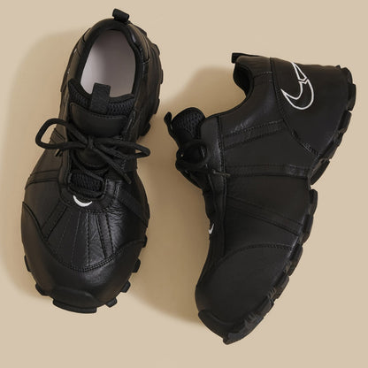 2026 Autumn and Winter New Thick-Soled Dad Shoes, Black Street-Style Tire Sneakers, High-Heeled Height-Increasing Casual Shoes - image 4