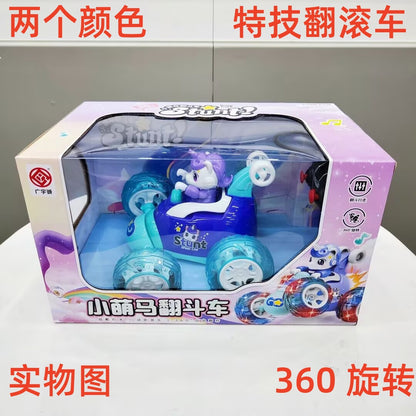 Pony Remote Control Stunt Twist 360 Stunt Dump Truck Boy Gift Artificial Car Light Kidsren's Rolling Toy - image 1
