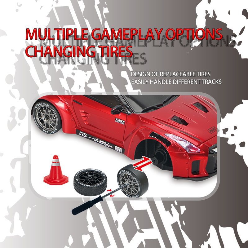 Cross-Border Rc Racing Four-Wheel Drive Drift High-Speed Remote Control Sports Car Kidsren's Boy Gtr Racing Model Remote Control Car Toy - image 2