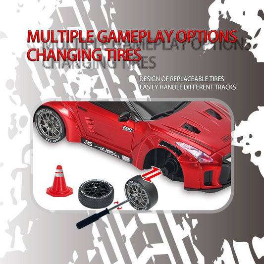 Cross-Border Rc Racing Four-Wheel Drive Drift High-Speed Remote Control Sports Car Kidsren's Boy Gtr Racing Model Remote Control Car Toy - image 2