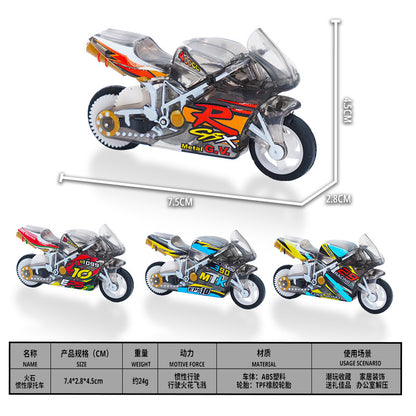 Tiktok Popular Flintstone Motorcycle Cool Stunt Motorcycle Mini Inertia Pull-Back Motorcycle Racing Boy Toy - image 5