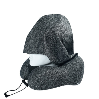 U-Shaped Pillow, Light-Blocking Travel Pillow, Hooded Neck Protector, Portable Memory Foam Neck Pillow for Airplane and Car, U-Shaped Pillow for Side Sleeping - image 5