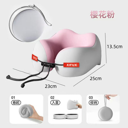 Memory Foam U-Shaped Pillow Travel Portable Airplane Neck Support Pillow Car Neck Cervical Spine U-Shaped Pillow High-Speed Rail Sleeping Artifact - image 2