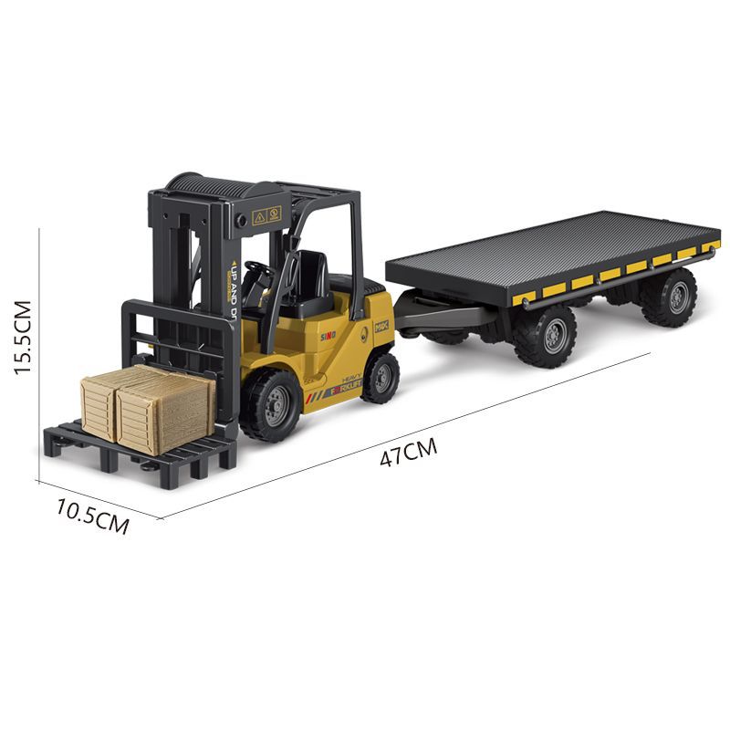 Cross-Border Simulation Electric Spray Remote Control Forklift Children's Crane Multi-Functional Engineering Vehicle Model Toy Hook Truck - image 2