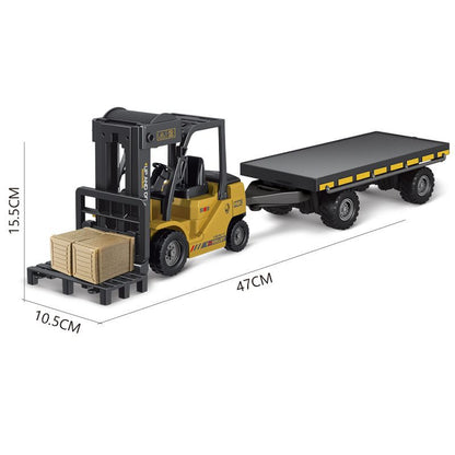 Cross-Border Simulation Electric Spray Remote Control Forklift Children's Crane Multi-Functional Engineering Vehicle Model Toy Hook Truck - image 2