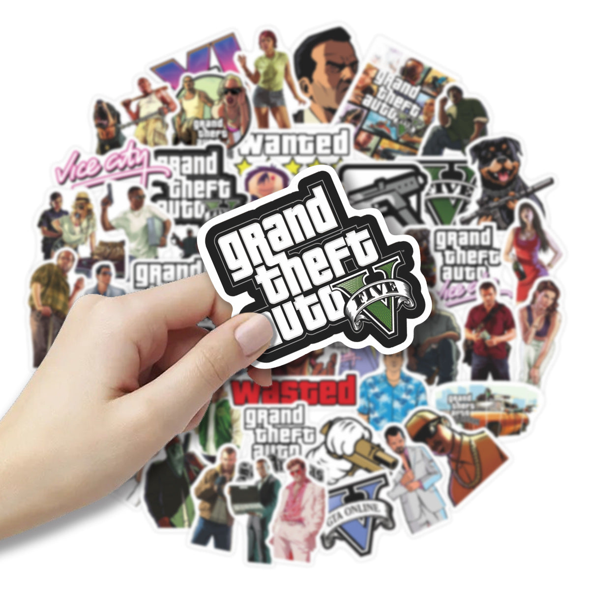 50 Gta Game Graffiti Stickers, Laptop Car DIY Decorative Trolley Case Stickers - image 2