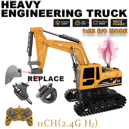 Cross-Border Alloy Digging Electric Spray Remote Control Engineering Vehicle Children's Simulation Three-In-One Engineering Vehicle Model Toy Car - image 1
