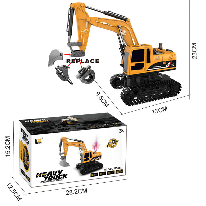 Cross-Border Alloy Digging Electric Spray Remote Control Engineering Vehicle Children's Simulation Three-In-One Engineering Vehicle Model Toy Car - image 3