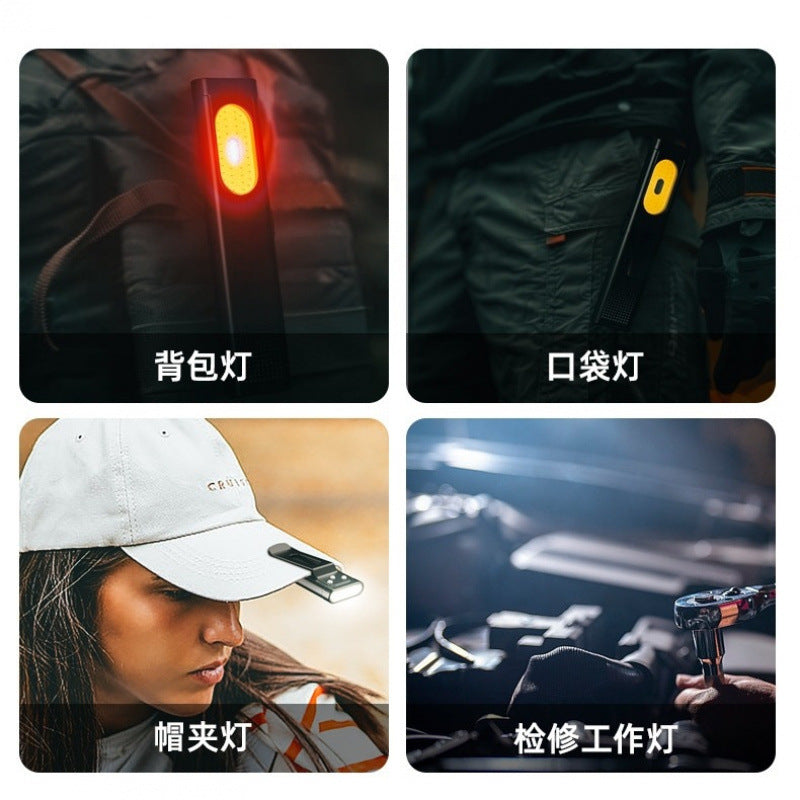 Cross-Border Popular Magnetic Cob Work Light Flashlight Ultra-Thin Portable Led Light Outdoor Mini Pen Clip Light Auto Repair - image 2