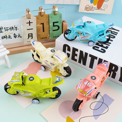 Children's Toy Car Pull Back Solid Color Motorcycle Boy Motorcycle Model Ornaments Kindergarten Small Gifts Street Stall Wholesale - image 4