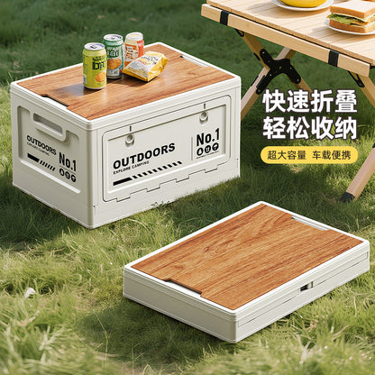 Outdoor Camping Storage Box with Side Opening, Foldable Camping Box for Car Trunk, Portable Wooden Lid for Stall Setup and Organization - image 4