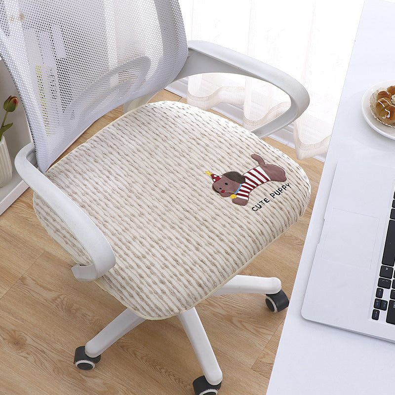 Chenille Office Chair Cover Winter Embroidered Seat Cover 2025 New Computer Chair Swivel Chair Universal Anti-Slip Seat Cover Tie - image 1