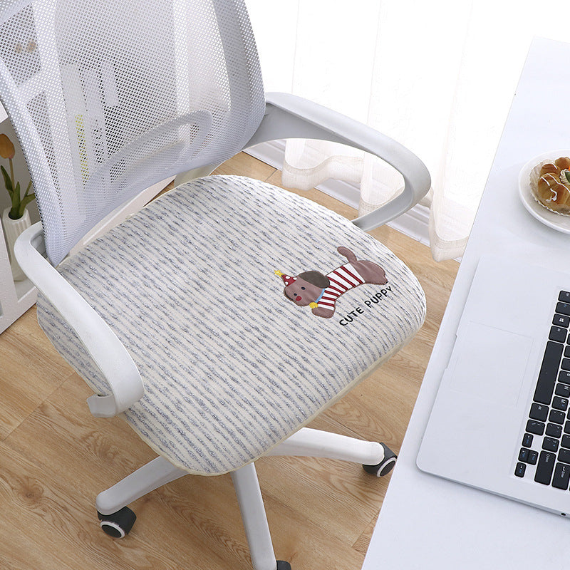 Chenille Office Chair Cover Winter Embroidered Seat Cover 2025 New Computer Chair Swivel Chair Universal Anti-Slip Seat Cover Tie - image 2