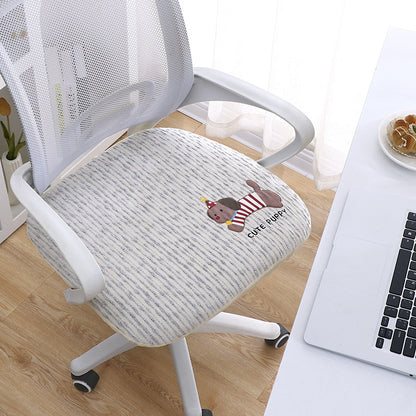 Chenille Office Chair Cover Winter Embroidered Seat Cover 2025 New Computer Chair Swivel Chair Universal Anti-Slip Seat Cover Tie - image 2