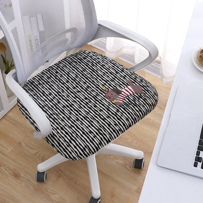 Chenille Office Chair Cover Winter Embroidered Seat Cover 2025 New Computer Chair Swivel Chair Universal Anti-Slip Seat Cover Tie - image 3