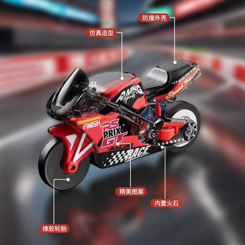 Spark Motorcycle Flint Inertia Pull-Back Sliding Motorcycle Simulation Racing Fire Toy Cool Model Wholesale - image 4