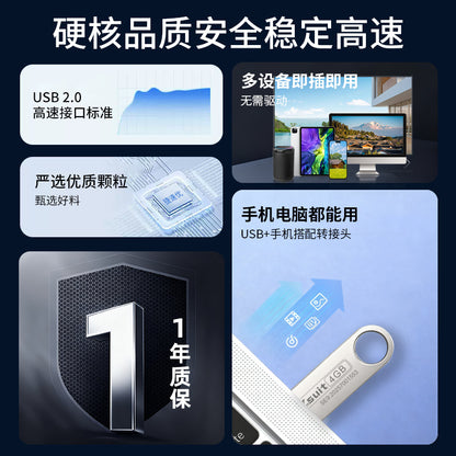 Jisuyou Metal USB Flash Drive 8Gb Business Waterproof USB Flash Drive 4Gb Mobile Phone Computer USB Car Music USB Flash Drive Small Capacity - image 3