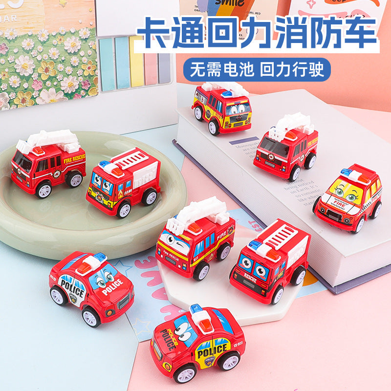 Cartoon Pull-Back Fire Truck Toy Car Kidsren's Educational Toy Car Fire Truck Mini Car Kindergarten Gift - image 1
