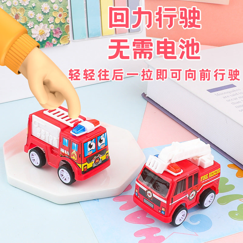 Cartoon Pull-Back Fire Truck Toy Car Kidsren's Educational Toy Car Fire Truck Mini Car Kindergarten Gift - image 2