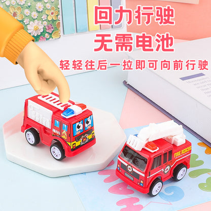 Cartoon Pull-Back Fire Truck Toy Car Kidsren's Educational Toy Car Fire Truck Mini Car Kindergarten Gift - image 2