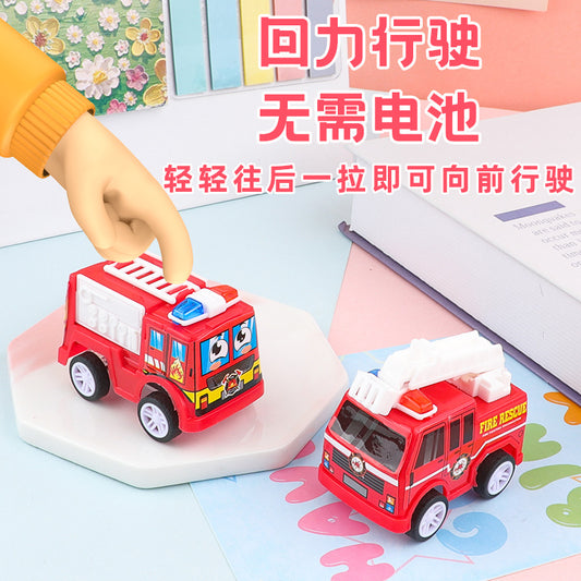 Cartoon Pull-Back Fire Truck Toy Car Kidsren's Educational Toy Car Fire Truck Mini Car Kindergarten Gift - image 2