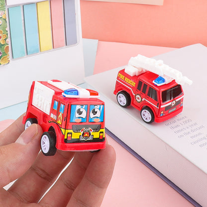 Cartoon Pull-Back Fire Truck Toy Car Kidsren's Educational Toy Car Fire Truck Mini Car Kindergarten Gift - image 3