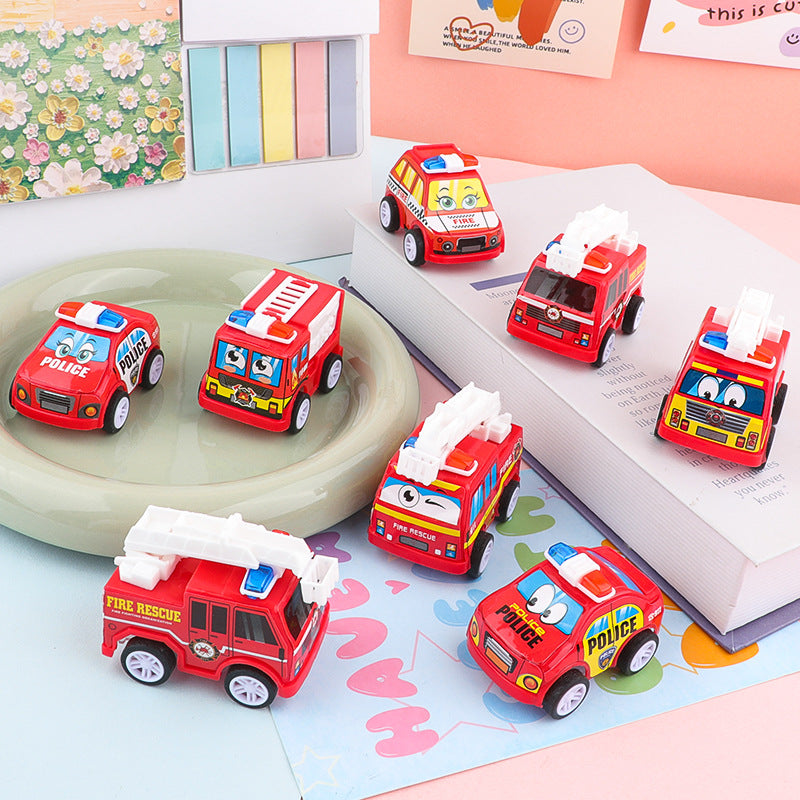 Cartoon Pull-Back Fire Truck Toy Car Kidsren's Educational Toy Car Fire Truck Mini Car Kindergarten Gift - image 4