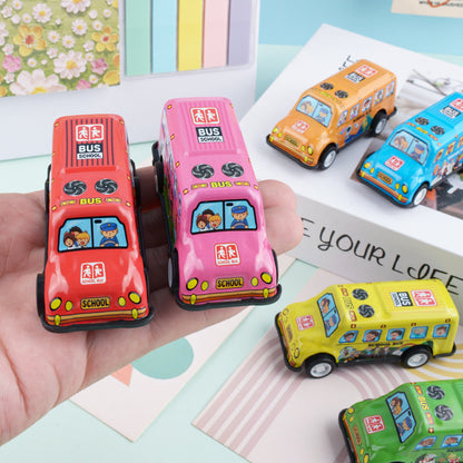 Wholesale Popular Alloy Car Tin Bus School Bus Children's Toys Simulation Model Ornaments Bulk Pull-Back Cars - image 4