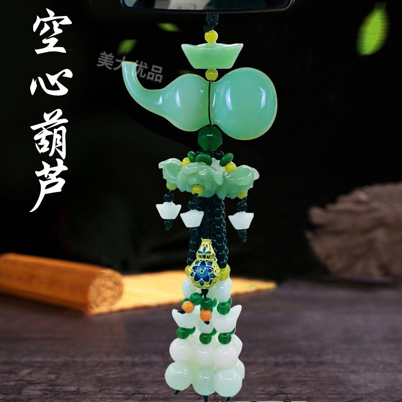 Car Pendant Double-Sided Entry and Exit Safety Car Interior Hanging Decoration Car-Mounted Gourd Pixiu Car Hanging Creative Decorative Accessory Supplies - image 2