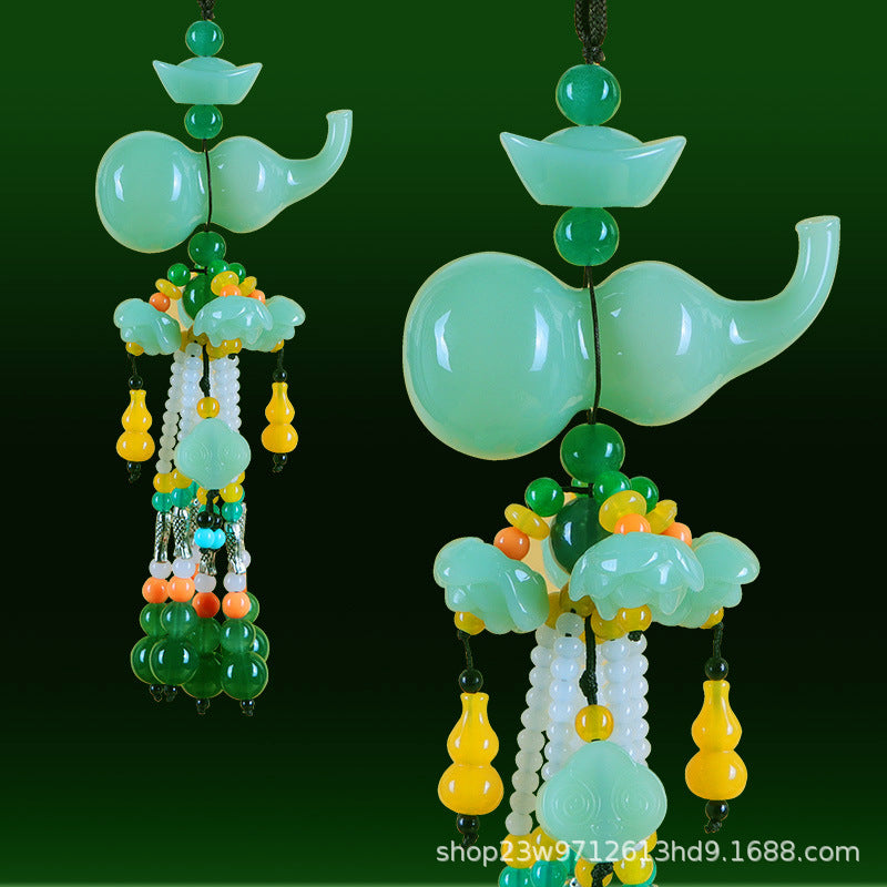 Car Pendant Double-Sided Entry and Exit Safety Car Interior Hanging Decoration Car-Mounted Gourd Pixiu Car Hanging Creative Decorative Accessory Supplies - image 3