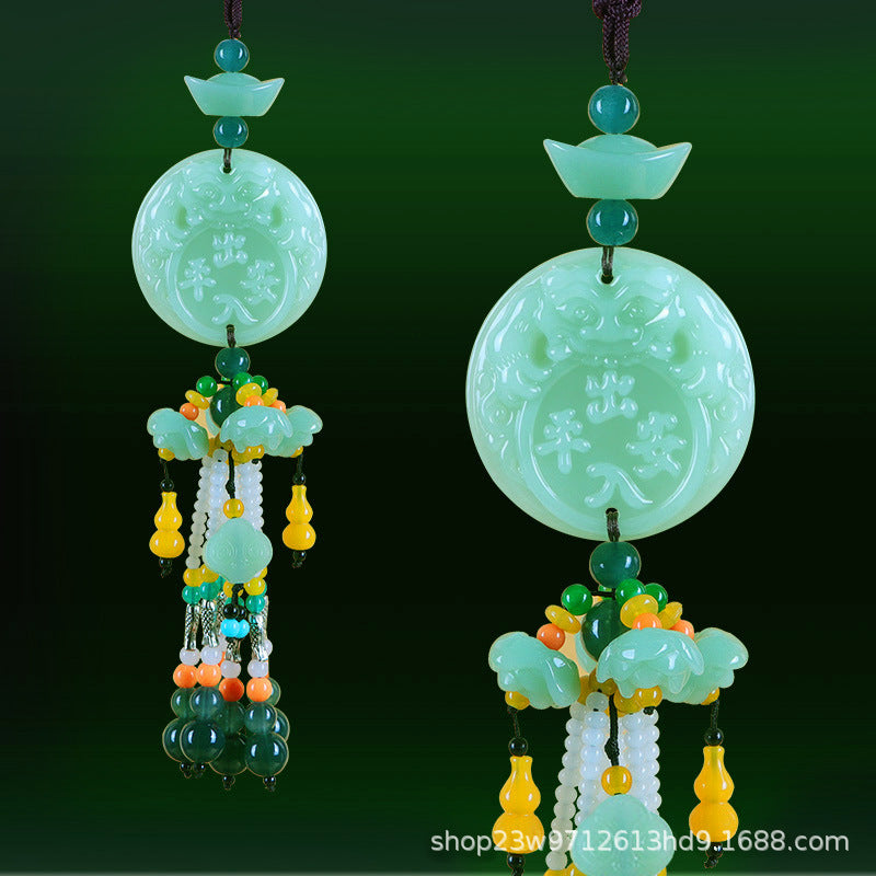 Car Pendant Double-Sided Entry and Exit Safety Car Interior Hanging Decoration Car-Mounted Gourd Pixiu Car Hanging Creative Decorative Accessory Supplies - image 4