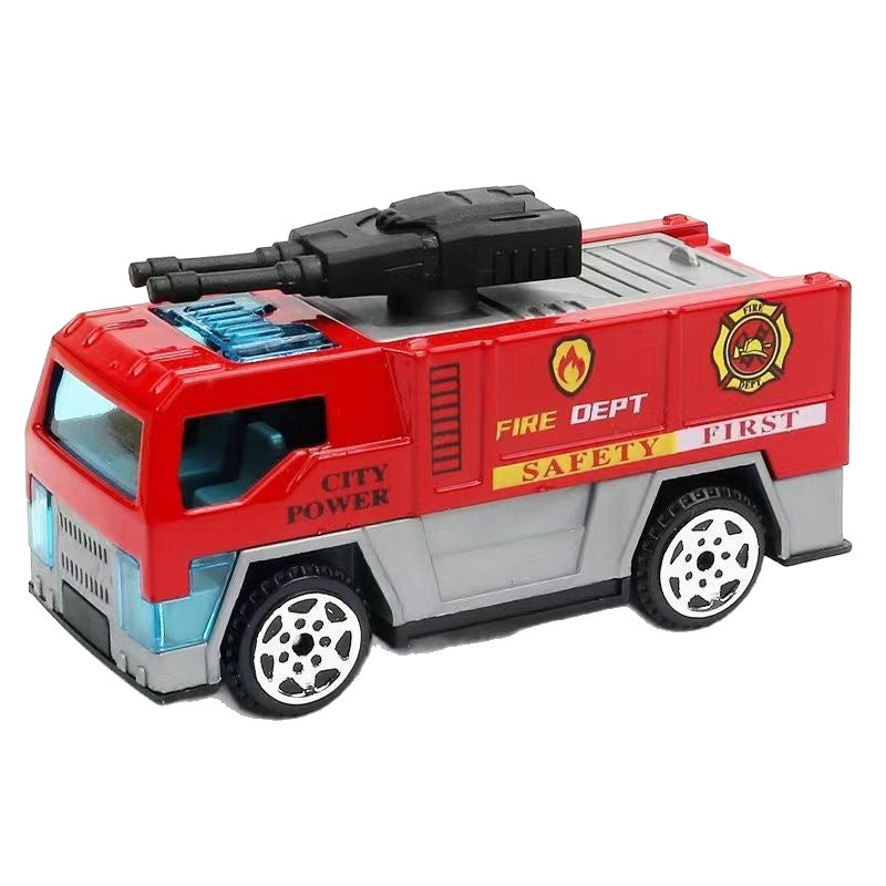 Children's Toy Car Alloy Sliding Racing Car Model Engineering Vehicle Police Car Fire Truck Children's Inertia Pull-Back Car - image 5